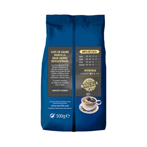 MARCILLA Café descafeinado en grano 500 g.