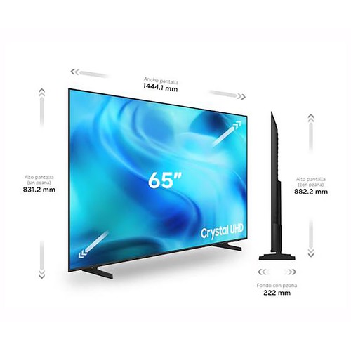 Televisión 165,1cm (65") LED SAMSUNG TU65U8075HUXXC, 4K, Tizen, Dolby digital plus, USB, 3HDMI, 120Hz.