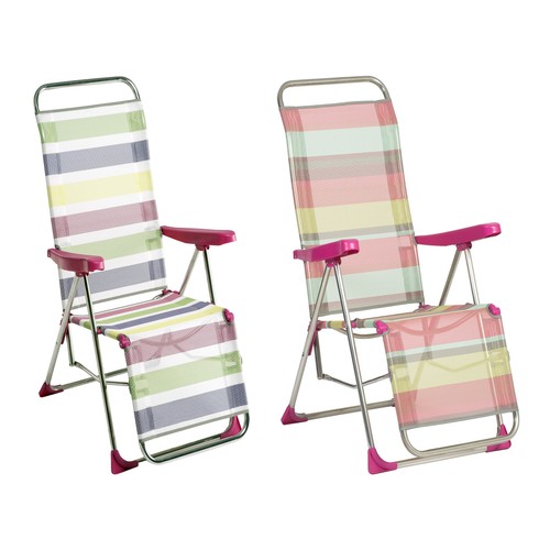 Tumbona de aluminio y textileno plegable, varios colores ALCO.