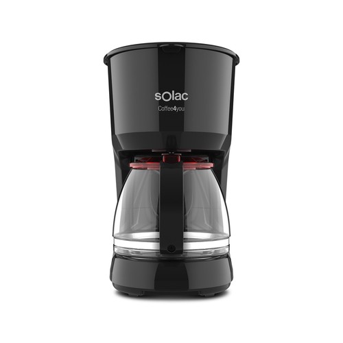 Cafetera de goteo SOLAC CF4036 Coffee4You, capacidad 1.25L (10-12 tazas), filtro permanente, nivel de agua visible.