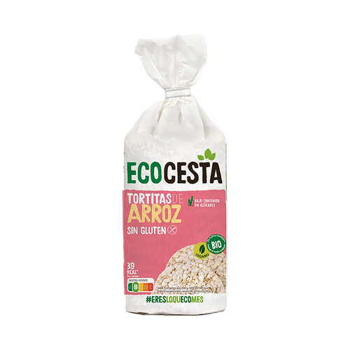 ECOCESTA Tortitas de arroz ecológicas, sin gluten y aptas para veganos 115 g.