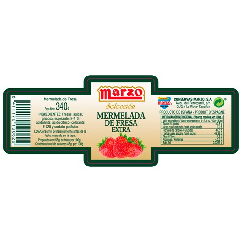 MARZO Mermelada de fresa 340 g.
