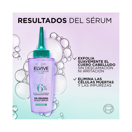 ELVIVE Hyaluron pure Sérum pre-champú purificante, para cabellos grasos 102 ml.