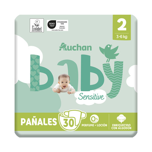 PRODUCTO ALCAMPO Baby sensitive Pañales talla 2 (3-6 kg) 30 uds.