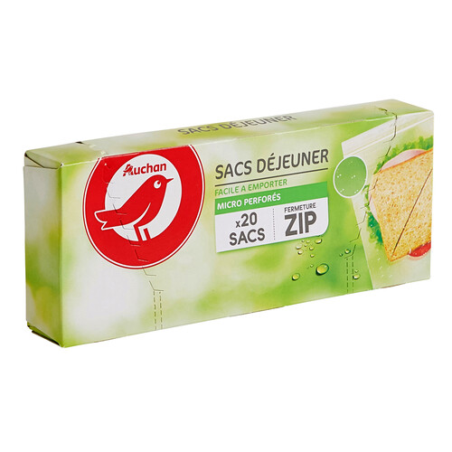 PRODUCTO ALCAMPO Bolsas para bocadillos con zip 18 x 32 cm PRODUCTO ALCAMPO 20 uds.