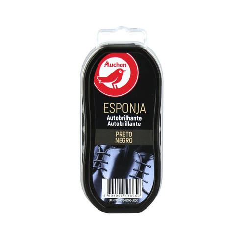 Esponja autobrillante para limpiar especial calzado negro PRODUCTO ALCAMPO, 1 ud.