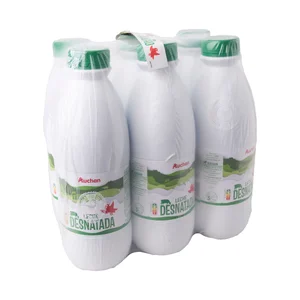 AUCHAN Leche de vaca desnatada 6 x 1,5 l Producto Alcampo.