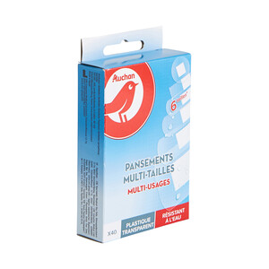 PRODUCTO ALCAMPO Apósitos plásticos multiusos, transparentes y resistentes al agua, de seis tamaños diferentes PRODUCTO ALCAMPO 40 uds.