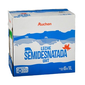 precios Auchan Leche Semidesnatada De Vaca 6 X 1 L Producto Alcampo. en Alcampo