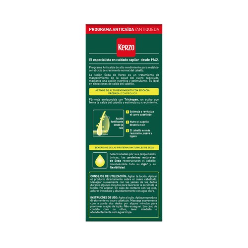 KERZO Seda Loción anti-caída, eficaz contra caida leve 175 ml.