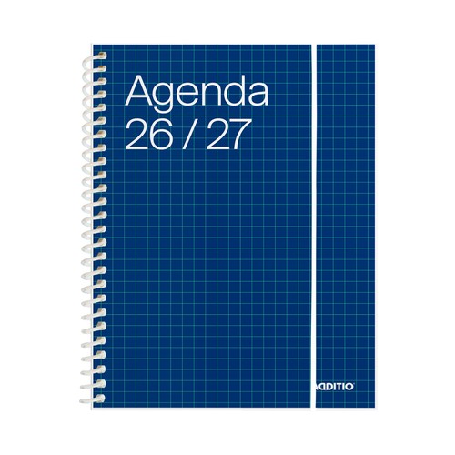 Agenda escolar 26-27 semana vista tamaño A6 color azul. ADDITIO