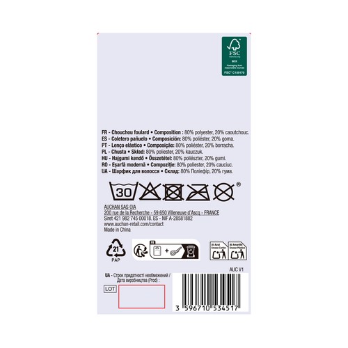 PRODUCTO ALCAMPO Coletero pañuelo elástico.