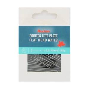 Imagen de Clavos de acero cabeza plana, 2,2 x 45 mm, 100 gr, ALCAMPO.