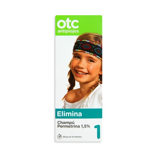 OTC Champú antipiojos permetrina, eficaz en 15 minutos ,OTC Antipiojos 125 ml.