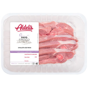 Imagen de ALDELÍS Bandeja de chuletas frescas de pavo.