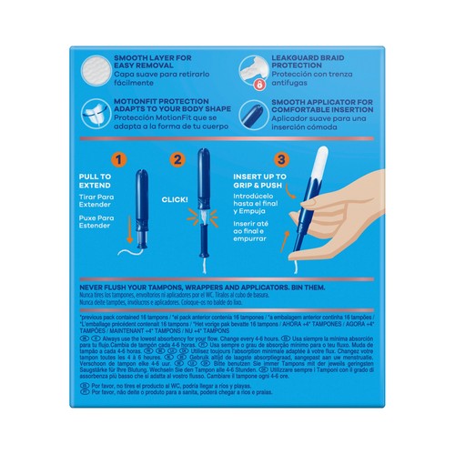 TAMPAX Pearl compak Tampones super pluc con aplicador 20 uds.