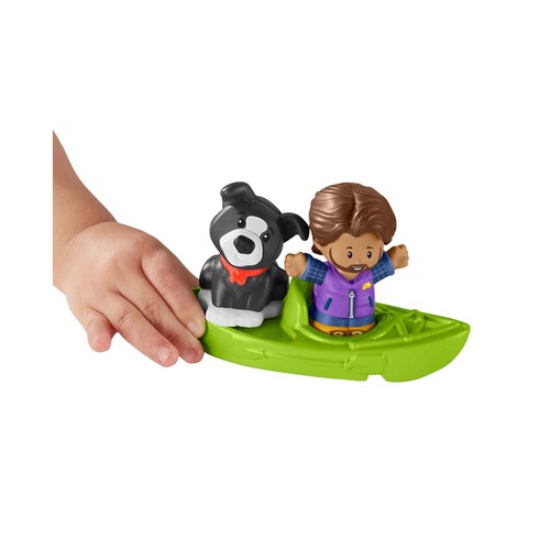 Coche con caravana Vehículo camper con luces y sonidos, FISHER PRICE Little People MATTEL HJN41.