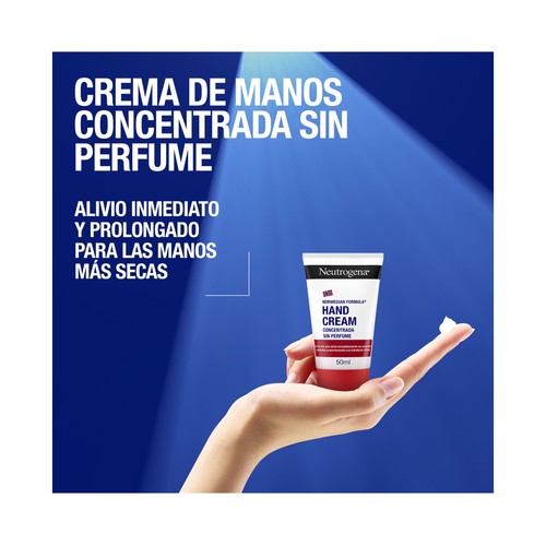 NEUTRÓGENA Crema de manos concentrada sin perfume, para alivio inmediato de manos agrietadas y secas 50 ml.