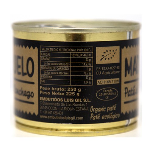 MADERUELO Paté ecológico de queso Manchego ecológico MADERUELO 225 g