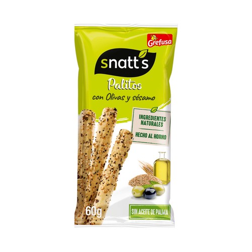 SNATT"S Palitos de trigo con olivas y sésamo 60 g.