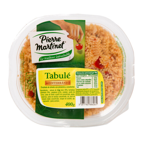 PIERRE MARTINET Tabulé mediterraneo (ensalada de sémola con pimientos y zanahorias) PIERRE MARTINET 400 g.