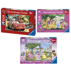 Surtido de puzzles de licencias de 24 piezas, 2 puzzles en cada caja RAVENSBURGER.
