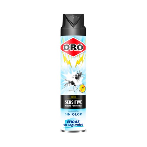 Insecticida para moscas y mosquitos sin olor spray ORO 750 ml.