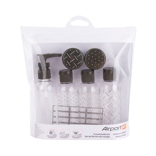 Botellas airport  kit 100ml kakhi. AIRPORT.