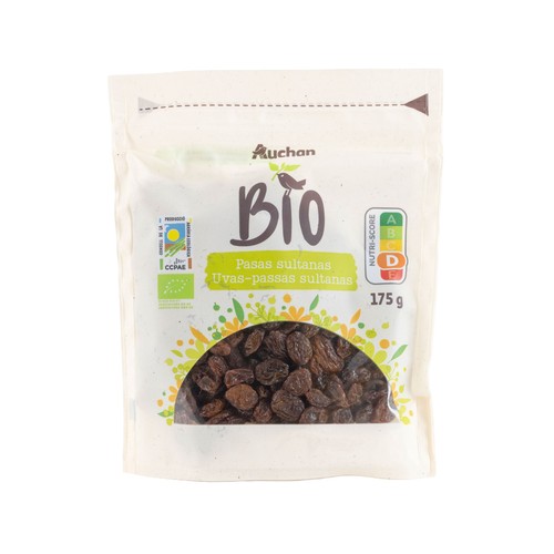 PRODUCTO ALCAMPO Bio Uvas pasas sultanas ecológicas 175 g.