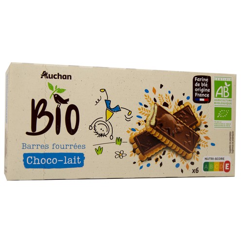Barritas de chocolate con leche ecológicas ALCAMPO ECOLÓGICO 125 g.