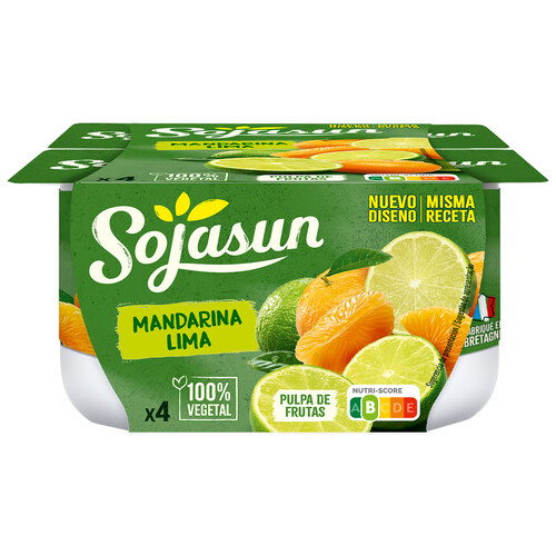 Especialidad de soja con pulpa de mandarina y lima SOJASUN 4 x 100 g.