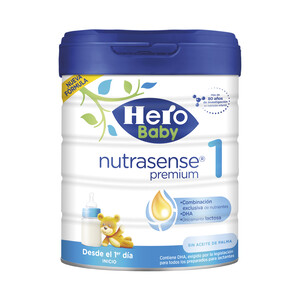 HERO Leche (1) de inico para recién nacido, desde el primer día HERO Baby Nutrasense premium 800 g.