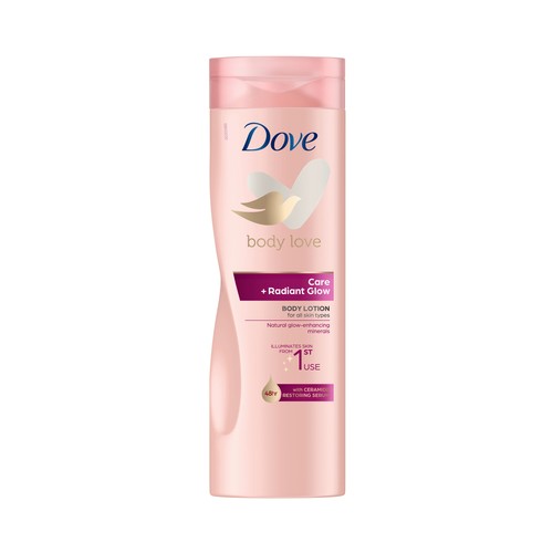 DOVE Loción corporal con minerales naturales que realzan el brillo de nuestra piel DOVE Care and glow 400 ml.