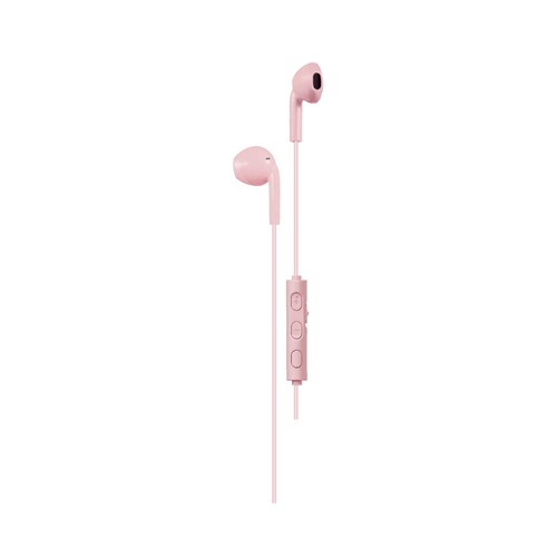 Auriculares de botón JVC, color rosa, con USB-C.