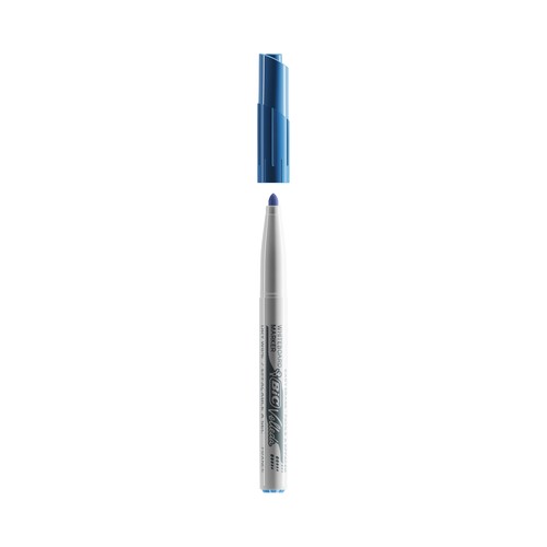 Pack de 8 marcadores para pizarra blanca con tinta a base de acetona. Punta cónica resistente de 1,4 mm. BIC.