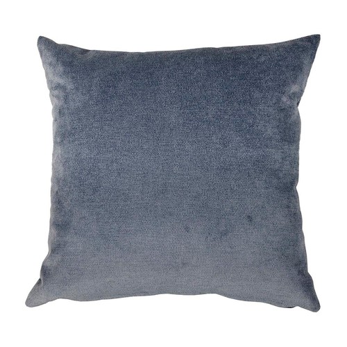 Cojín color azul tejido chenilla 100% poliéster, 45x45cm. TEXTIL HOGAR.