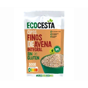 ECOCESTA Copos finos de avena integral ecológica sin gluten 500 g.