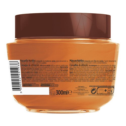 ELVIVE Mascarilla nutritiva para cabellos secos ELVIVE Aceite extraordinario 300 ml.