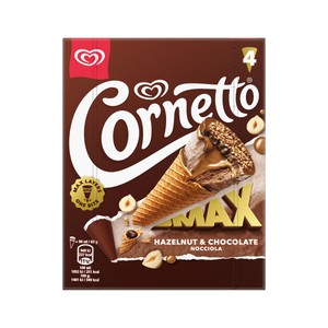 Cornetto Max de Frigo Cono de Chocolate con Helado de Avellana y Chocolate 3 X 90 Ml. 360 ML