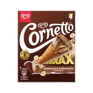CORNETTO Max de Frigo Cono de chocolate con helado de avellana y chocolate 3 x 90 ml.