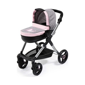 Carro para muñecas bebé con bolso incluido, 63x41x68cm ONE TWO FUN ALCAMPO.