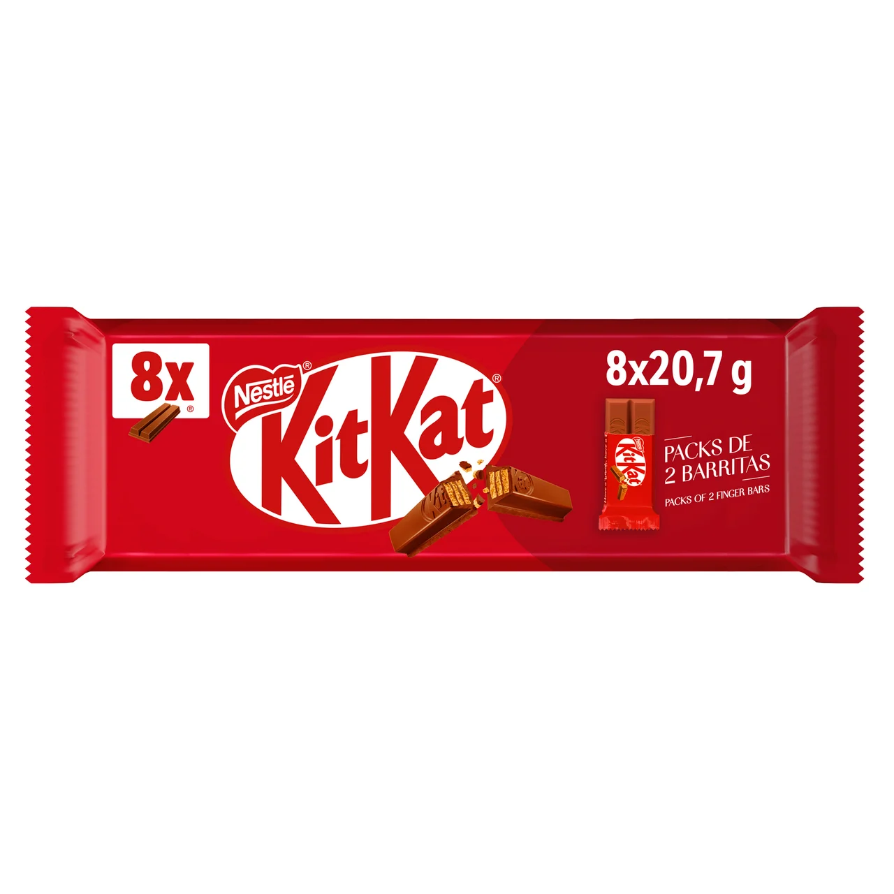 Barrita de chocolate con leche 8 uds 166g