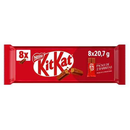 KIT KAT Barrita de chocolate con leche 8 uds 166g