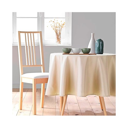 Mantel liso poliester redondo 180cm beige. U10