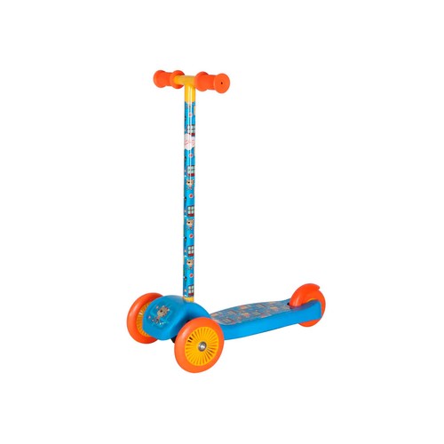 Patinete infantil de 3 ruedas con diseño en color azul y naranja, CUP'S ALCAMPO.