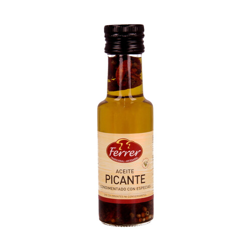 FERRER Aceite picante condimentado con especias FERRER botella de 166 ml.