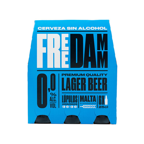 FREE DAMM Cerveza sin alcohol FREE DAMM pack de 6 x 25 cl.