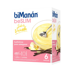 Imagen de BIMANÁN Natillas con sabor a vainilla, sustitutivas de 1 comida BIMANÁN Be slim 6 uds.