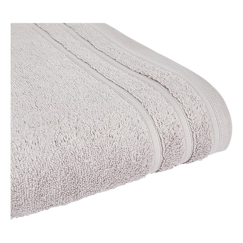 Toalla de ducha 100% algodón color gris claro, densidad de 500g/m², ACTUEL.