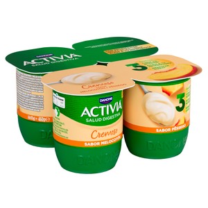 Activia Bífidus Cremoso con 6 Horas de Fermentación y Melocotón de Danone 4 X 115 G. 460 G
